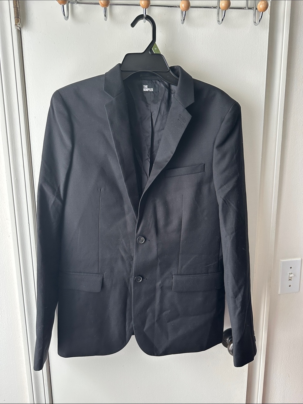 The Kooples Men's Black Two-Button Notch Lapel Blazer